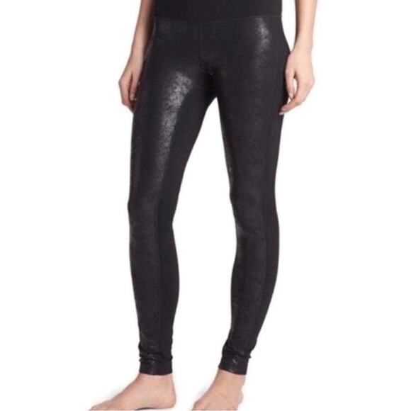 Zella Pants - ZELLA Black Shiny Style Front and Back Full Length Leggings Sz. Medium